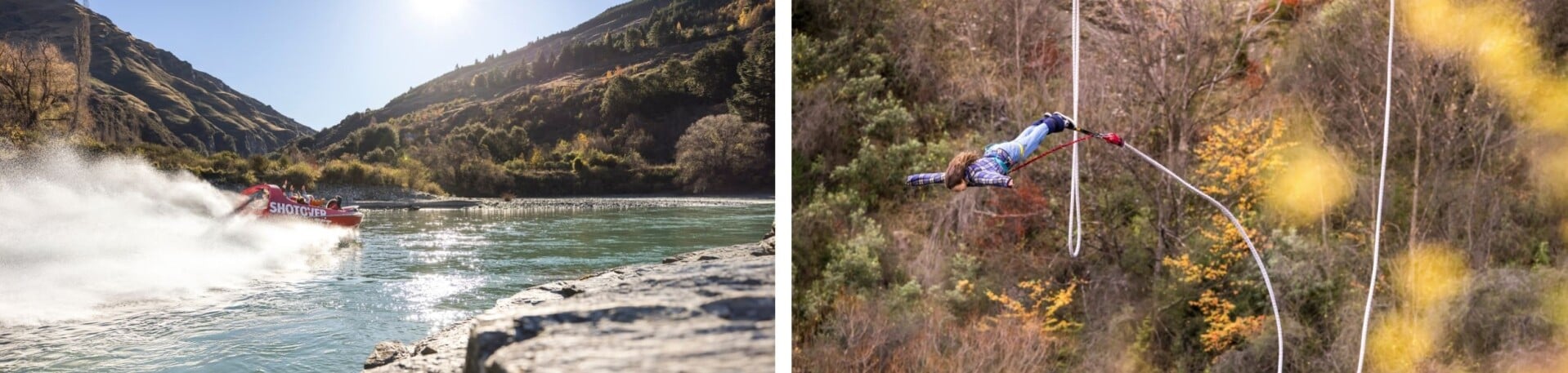 River jet boating and bungy jumping