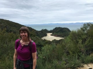 Abel Tasman hiking with beach in the background Copy