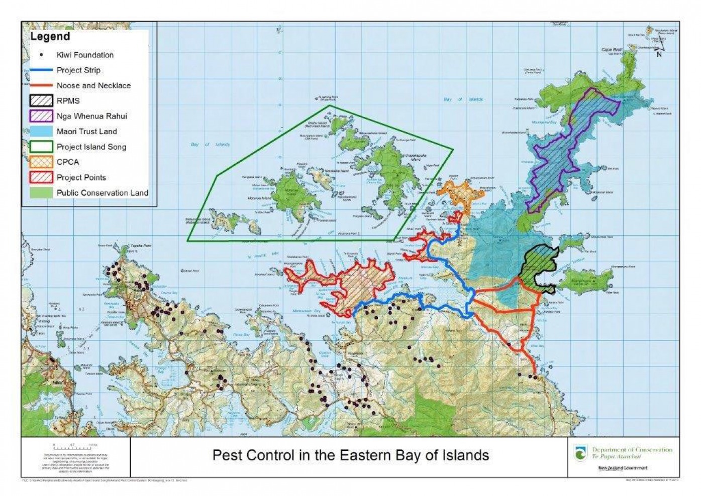 East Bay of Islands enviro trapping work map