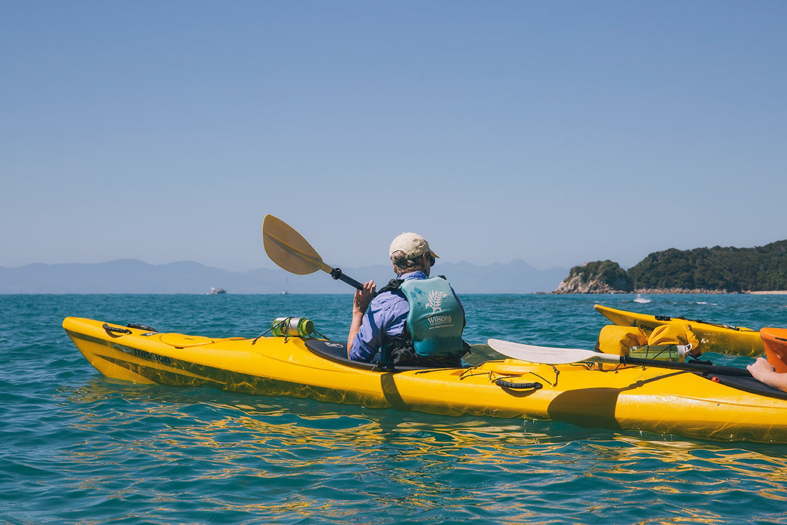 Paddling in paradise.