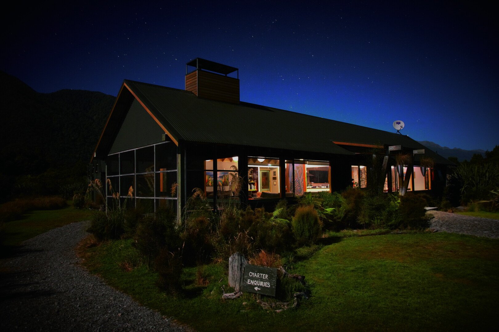 Enjoy a night at the cozy Martins Bay Lodge. 