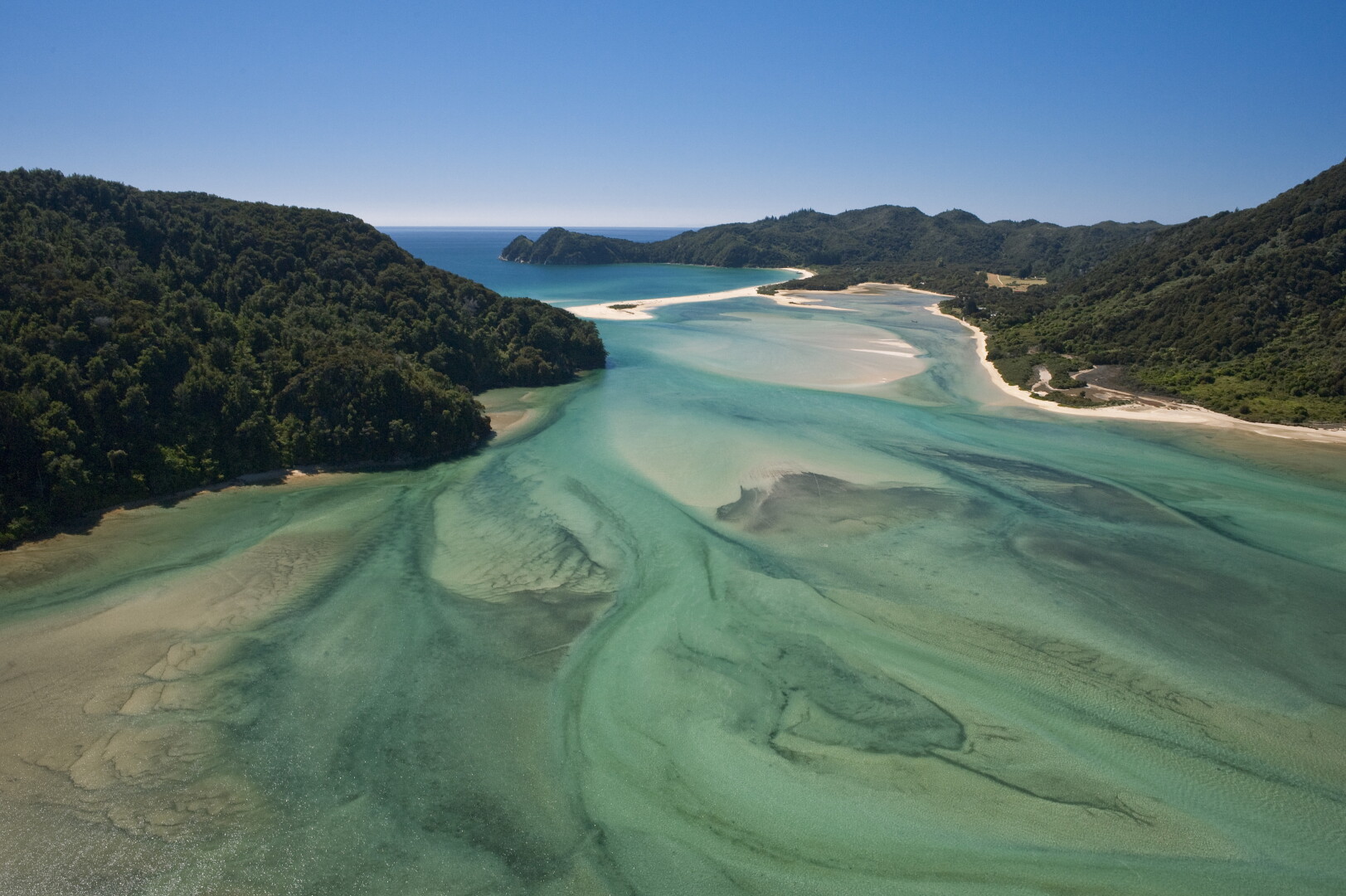 The vast Awaroa Inlet trail crossing point (at low tide!)