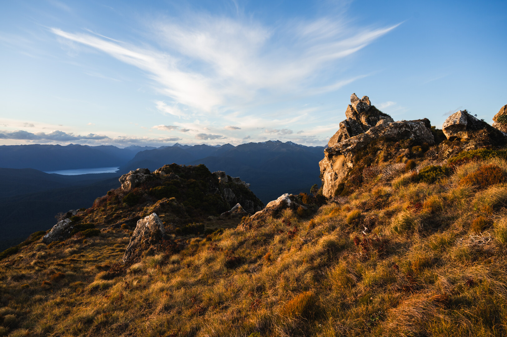 Alpine tarns and limestone tors line the loop atop the Hump Ridge Range.
