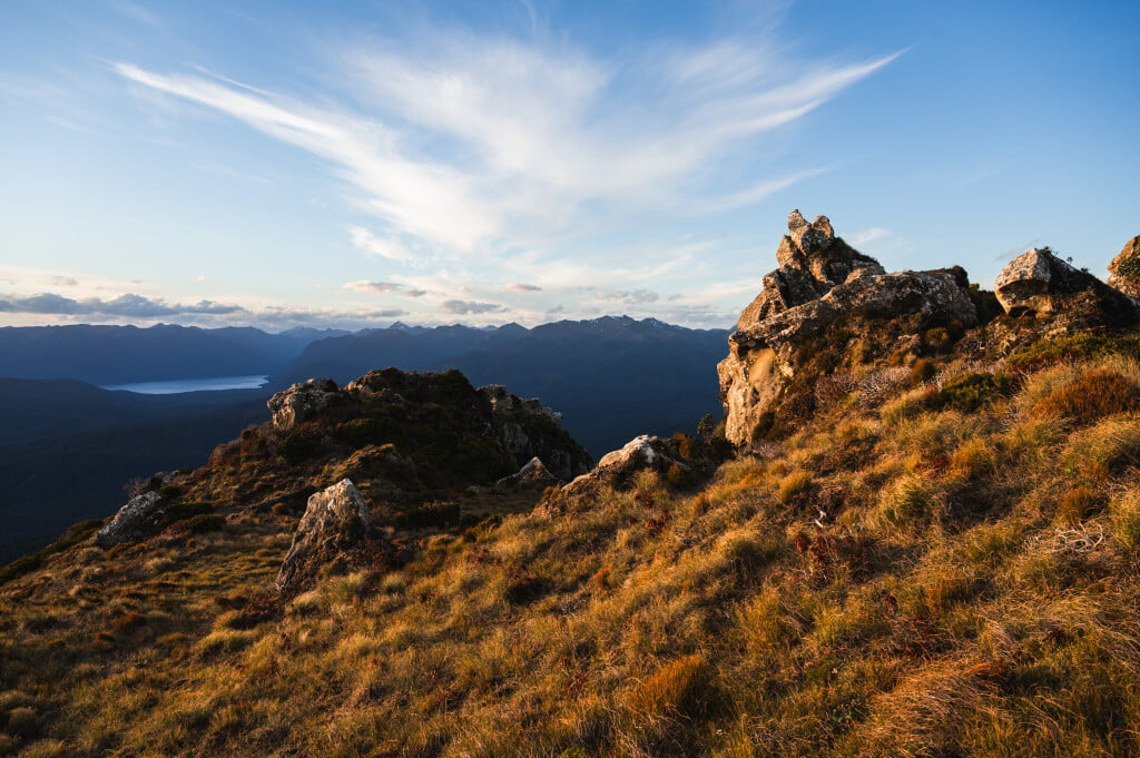 Alpine tarns and limestone tors line the loop atop the Hump Ridge Range.