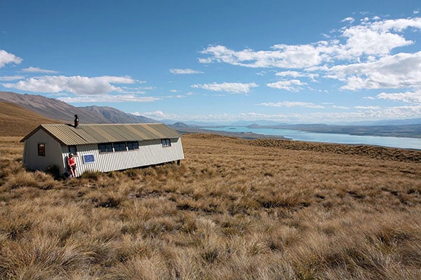 Rex Simpson hut high above Lake Tekapo, what a view!