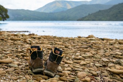 Boots on the beach