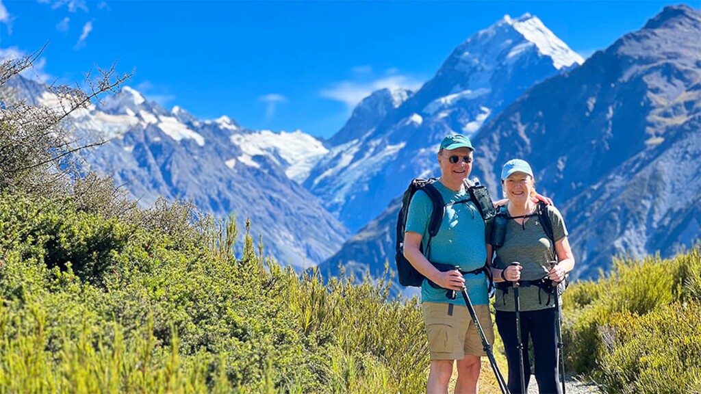 Nothing but smiles in Mt Cook National Park!