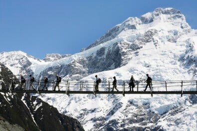 Hiking Mt cook in winter