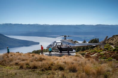 Day 1 Kepler Heli Hike arriving in alpine area by helicopter