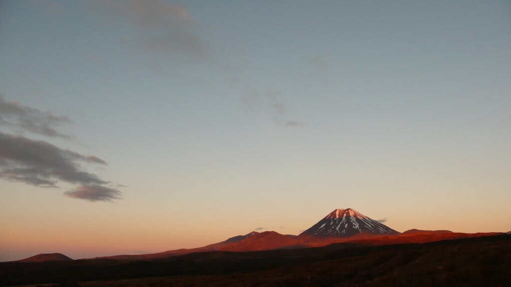 Splendid sunrise over Mt Ngauruhoe.