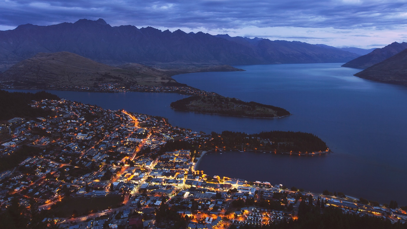 Gondola-land! Nothing prehistoric about Queenstown's nightlife now though