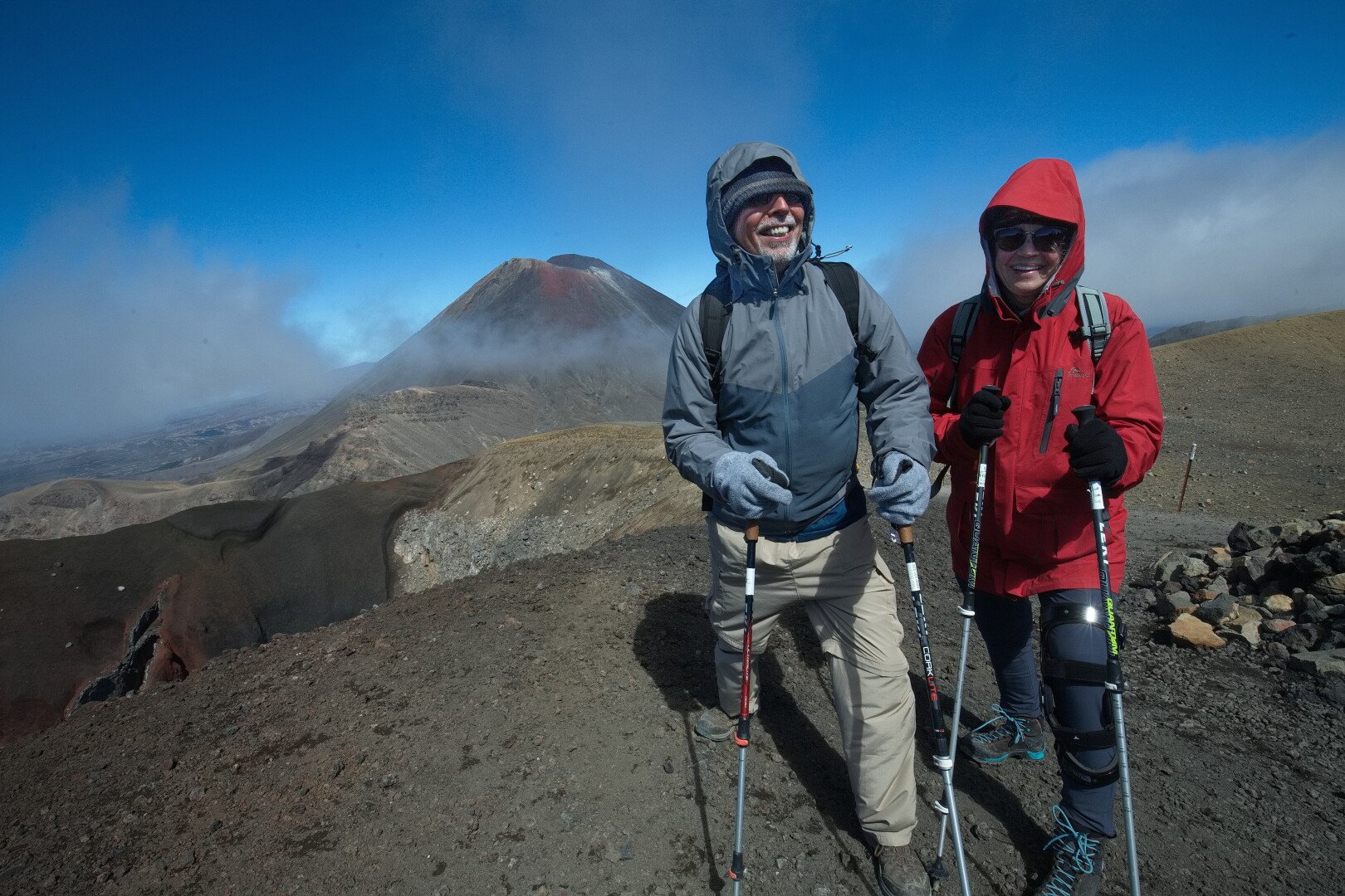 Walking the Tongariro Crossing.
