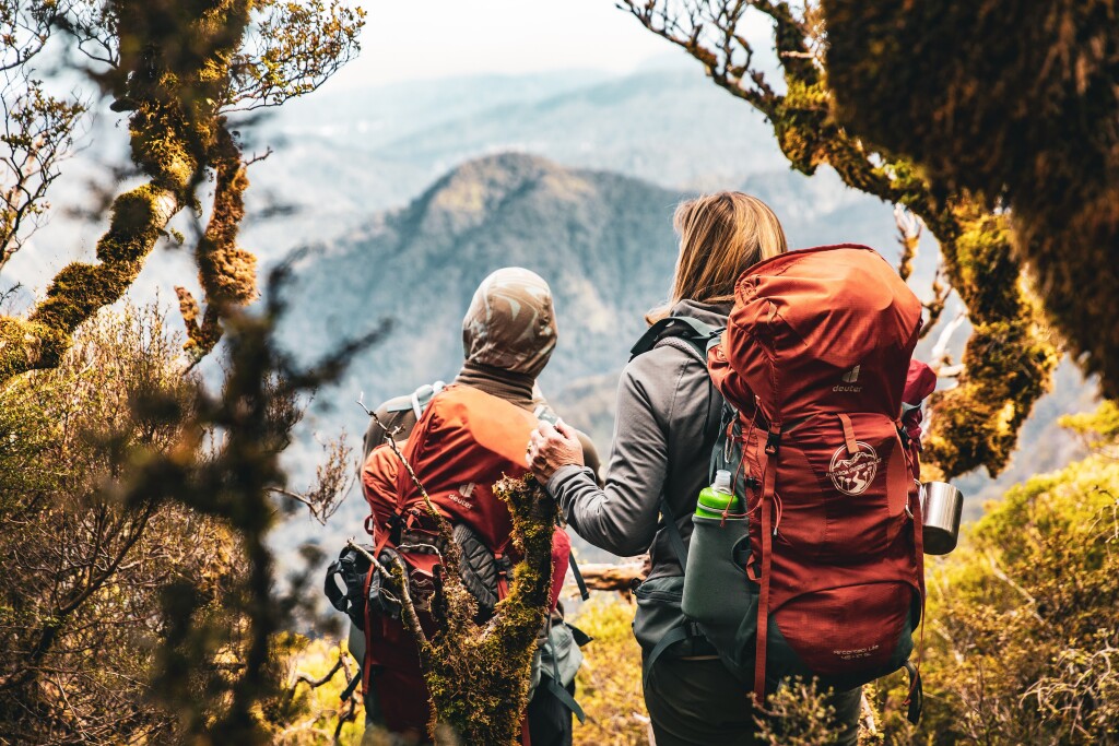 Soaking in the views of the alpine landscape.