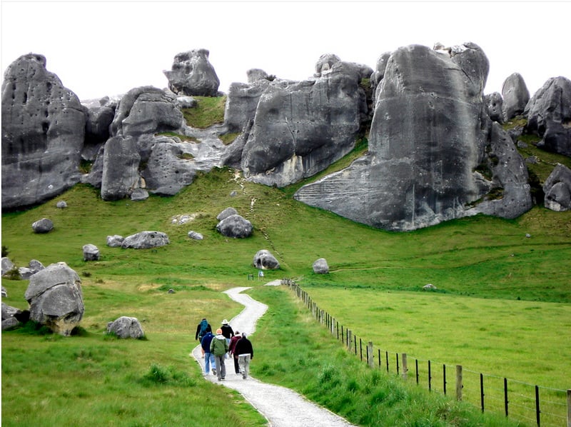 Explore the grand limestone rock battlements of Kura Tawhiti (Castle Hill)