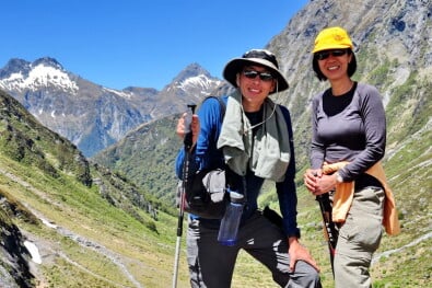 women hiking nz gillespie