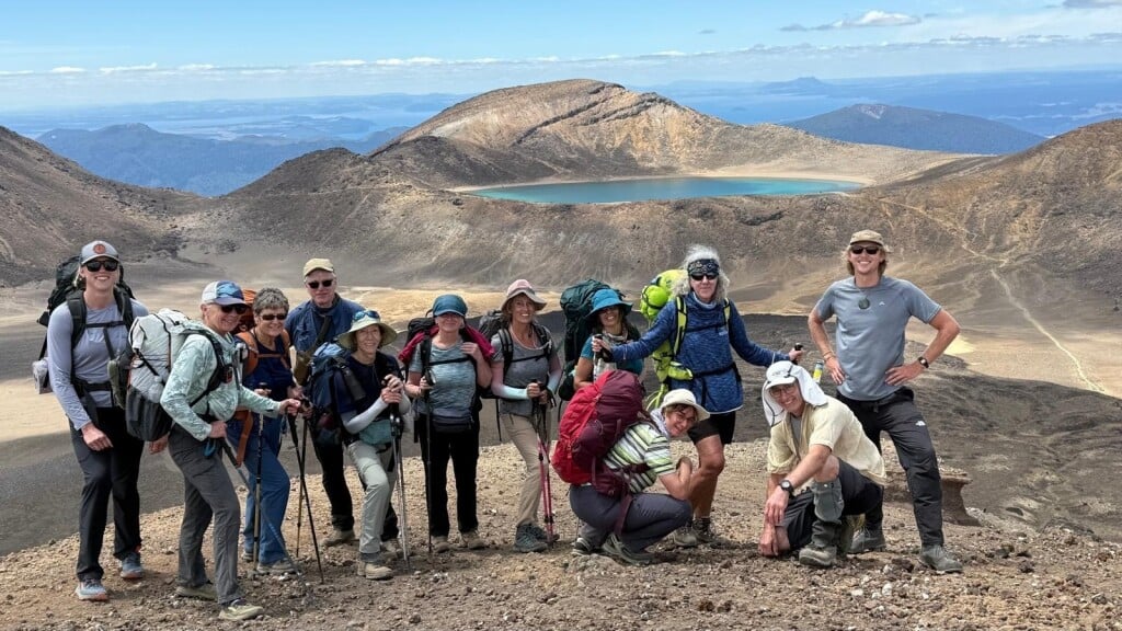 We pass along the Tongariro Alpine Crossing - a section of the multi-day Northern Circuit route.